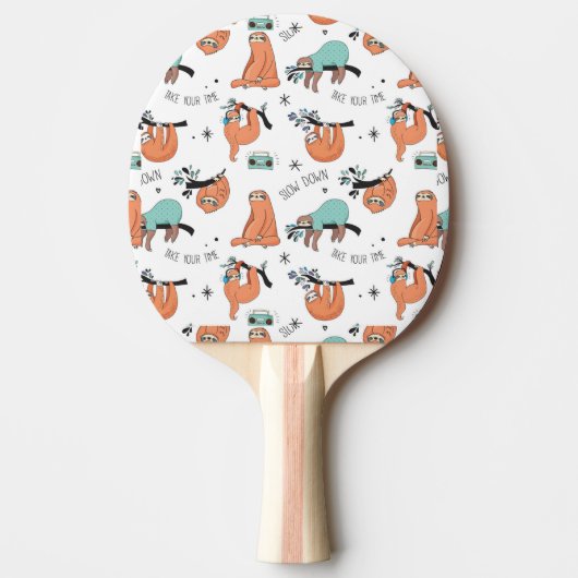 Cute Sloth Pattern Tafeltennisbatje (Voorkant)