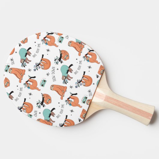 Cute Sloth Pattern Tafeltennisbatje (Zijkant)