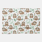 Cute Sloth Pattern Theedoek (Horizontaal)