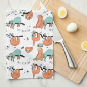 Cute Sloth Pattern Theedoek (Quarter Fold)