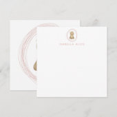 Cute Sloth Pink Zen Yoga Lotus Art Persoonlijk Bedankkaart (Voorkant / Achterkant)