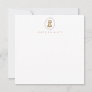 Cute Sloth Pink Zen Yoga Lotus Art Persoonlijk Bedankkaart