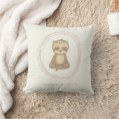Cute Sloth Pink Zen Yoga Lotus Art Persoonlijk Kussen (Deken)