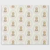 Cute Sloth Pink Zen Yoga Lotus Drawing Pattern Cadeaupapier (Vlak)
