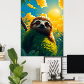 Cute Sloth Poster (Thuiskantoor)
