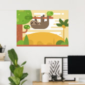 Cute Sloth Poster - Mam en Baby Slote (Thuiskantoor)