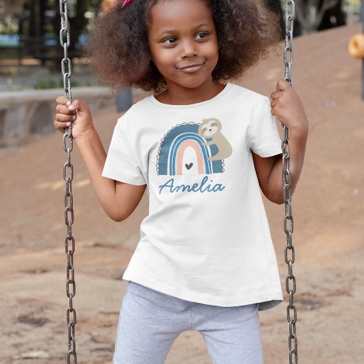 Cute Sloth Rainbow Name Kind T-shirt