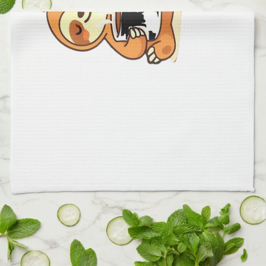 Cute Sloth Relaxing with Hot Coffee Premium T-Shir Theedoek (Gevouwen)