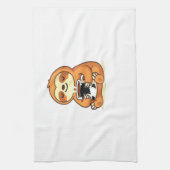 Cute Sloth Relaxing with Hot Coffee Premium T-Shir Theedoek (Verticaal)