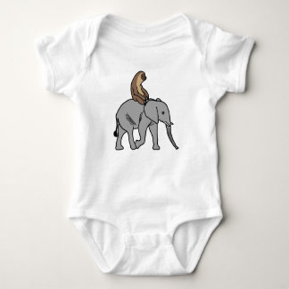 Cute Sloth Riding an Elephant Romper