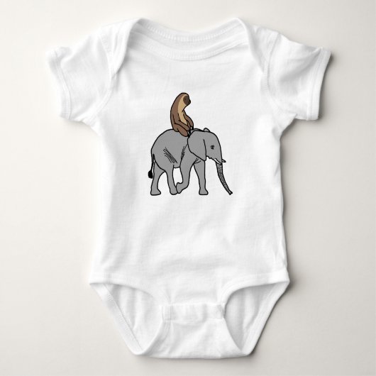 Cute Sloth Riding an Elephant Romper (Voorkant)