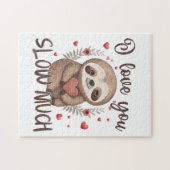 Cute sloth romantic pun Ik hou veel van je Legpuzzel (Horizontaal)