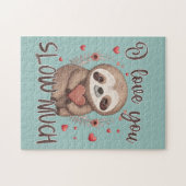 Cute sloth romantic pun Ik hou veel van je Legpuzzel (Horizontaal)