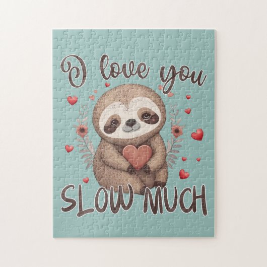 Cute sloth romantic pun Ik hou veel van je Legpuzzel (Verticaal)