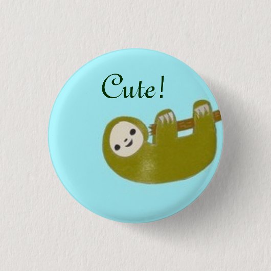 Cute Sloth Ronde Button 3,2 Cm (Voorkant)