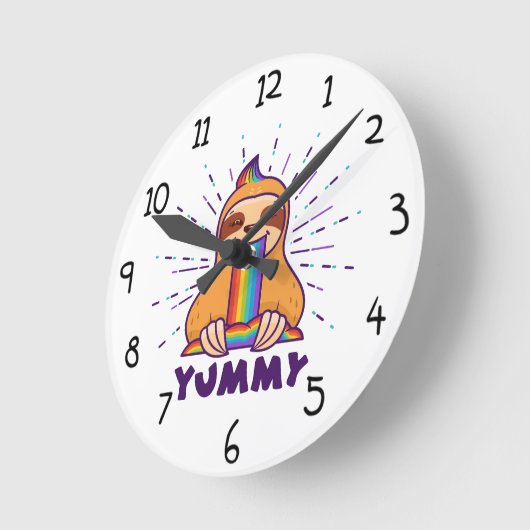 Cute Sloth Ronde Klok (Hoek)