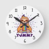 Cute Sloth Ronde Klok (Voorkant)