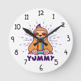 Cute Sloth Ronde Klok