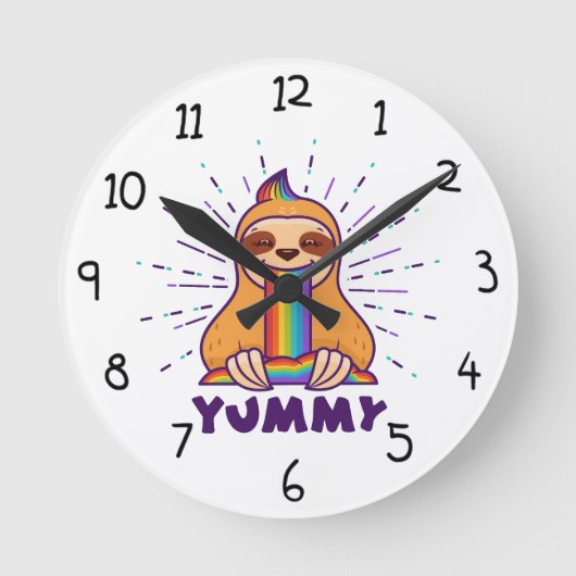 Cute Sloth Ronde Klok (Voorkant)