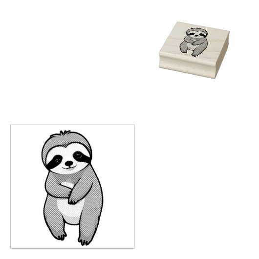 Cute Sloth Rubberstempel (Gestempeld)