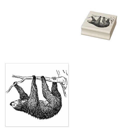 Cute Sloth Rubberstempel (Gestempeld)