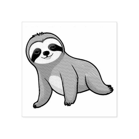 Cute Sloth Rubberstempel (Afrduk)