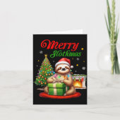 Cute Sloth Santa Christmas Merry Slothmas Slo Ho H Kaart (Voorkant)