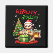 Cute Sloth Santa Christmas Merry Slothmas Slo Ho H Magneet (Voorkant)