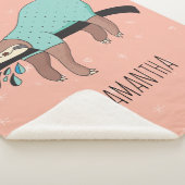 Cute Sloth Sherpa Deken (3/4)