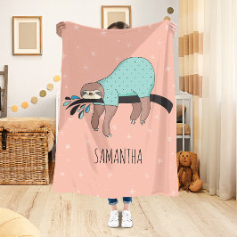 Cute Sloth Sherpa Deken