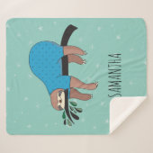 Cute Sloth Sherpa Deken (Voorkant (horizontaal))