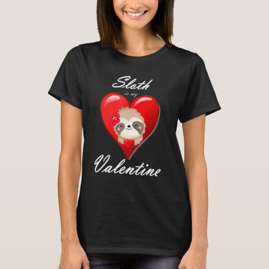 Cute Sloth Shirt Valentijnsdag Heart Sloth Valent (Voorkant)