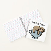 Cute Sloth Sleeping on Coffee Cup Coffee Quote Notitieboek (Binnen)