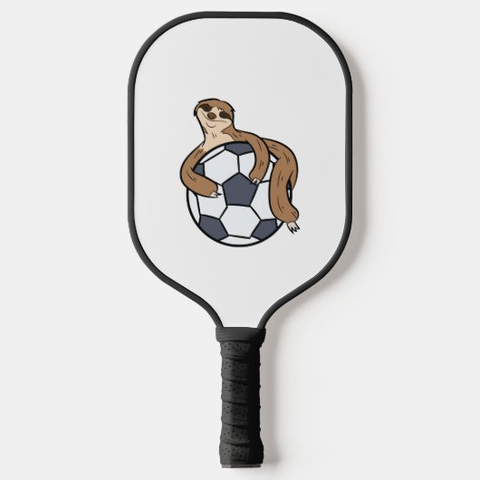 Cute Sloth Soccer Kinder Lazy Sloth met Voetbal Pickleball Paddle (Voorkant)