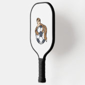 Cute Sloth Soccer Kinder Lazy Sloth met Voetbal Pickleball Paddle (Links)