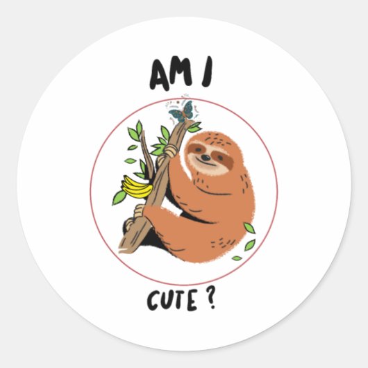 Cute Sloth Sticker (Voorkant)