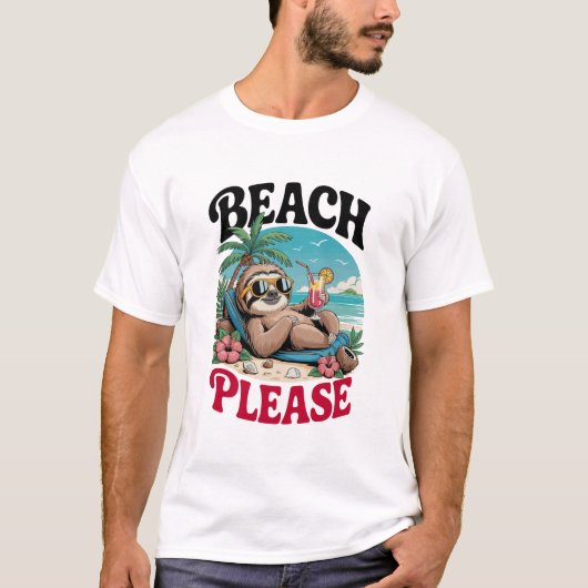 Cute Sloth Summertime T-shirt (Voorkant)