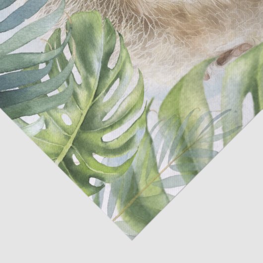 Cute Sloth Tropical Oerwoud Tissuepapier (Detail)