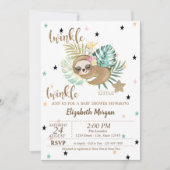 Cute Sloth Twinkle Little Star Baby shower Kaart (Voorkant)