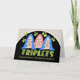 Cute Sloth Two boys One Girl New Triplet Babies Kaart