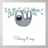 Cute Sloth Typography Poster (Voorkant)