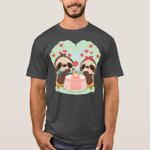 Cute sloth Valentijnsdag T-shirt
