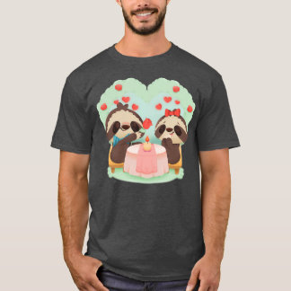 Cute sloth Valentijnsdag T-shirt