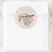 Cute Sloth Valentijnse Classic Round Sticker (Tas)