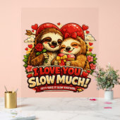 Cute Sloth Valentine’s Day Love Design, I Love You Acryl Bord (Huwelijk)