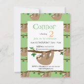 Cute Sloth, verjaardagsfeestuitnodiging Kaart (Voorkant)