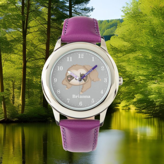 Cute sloth voeg naam meisjes toe horloge (Creator heeft geüpload)