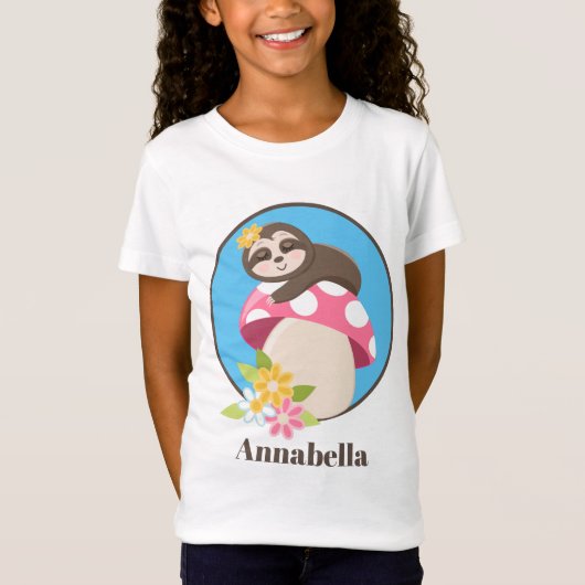 Cute sloth voeg naammeisjes toe t-shirt (Voorkant)