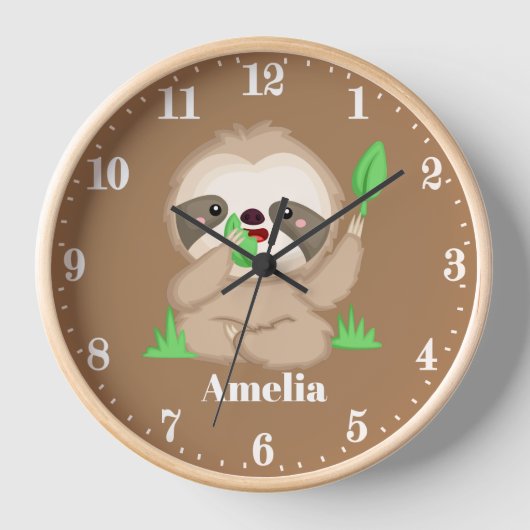 Cute sloth voegt naam meiden kamerdecor toe (Voorkant)
