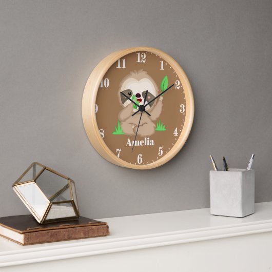 Cute sloth voegt naam meiden kamerdecor toe (Kantoor)